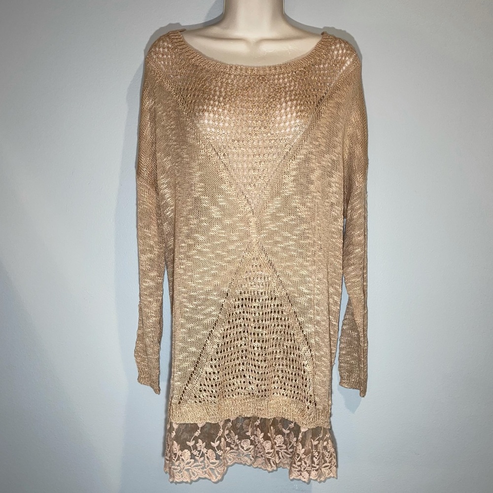 Long Sleeve Mittoshop Tunic with Lace Details
